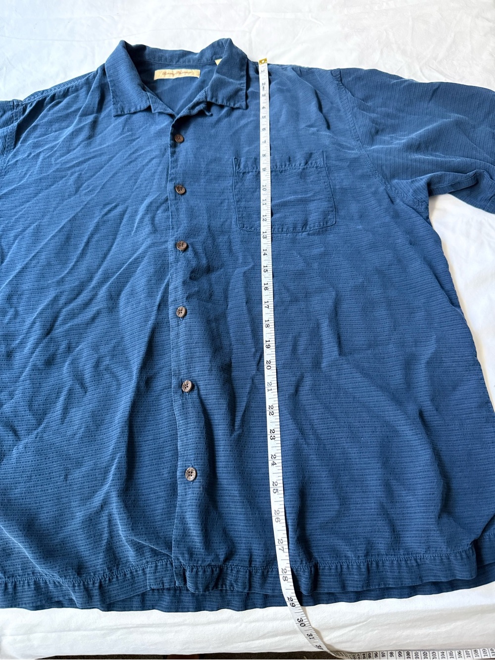 Tommy Bahama Blue silk Textured Casual Button-Down Shirt men’s xl - Picture 11 of 12